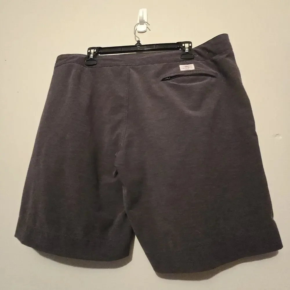 Faherty All Day Shorts Mens 38 Gray Brown Drawstring Stretch Casual 8” Inseam